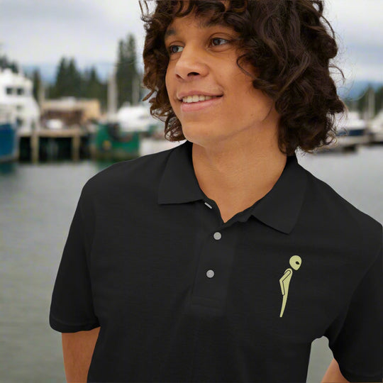Highway 101 Alien Piqué Polo - Retro Album Cover Design