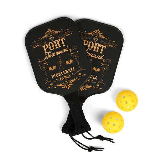 Port Townsend Pickleball Kit – Victorian-Inspired Set (100% Wood Paddles)