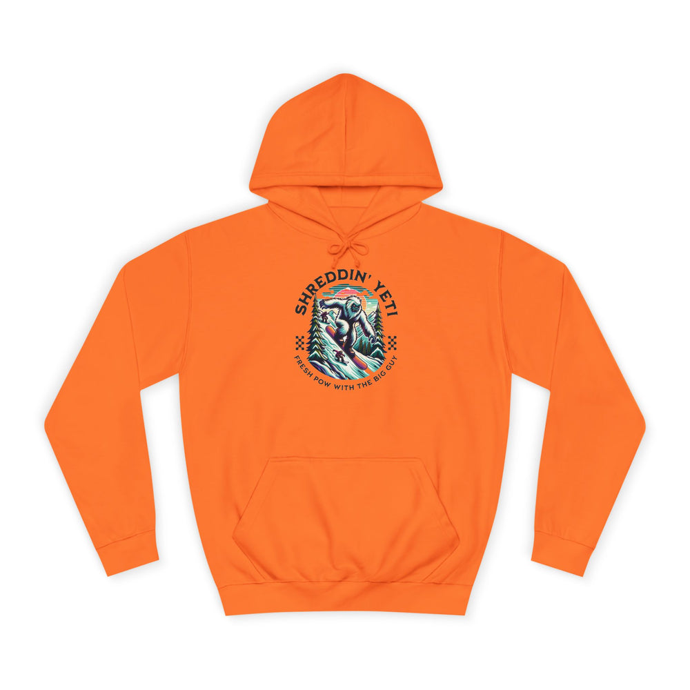 Shreddin' Yeti College Hoodie – Fresh Pow with the Big Guy