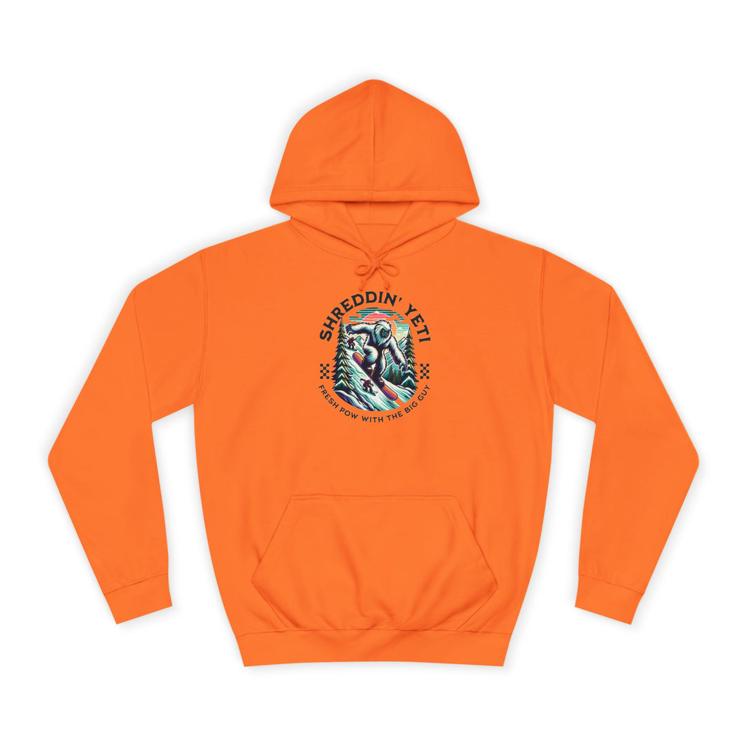 Shreddin' Yeti College Hoodie – Fresh Pow with the Big Guy