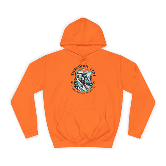 Shreddin' Yeti College Hoodie – Fresh Pow with the Big Guy