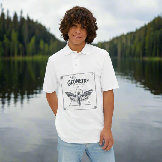 Sacred Geometry Piqué Polo – Premium Cotton Comfort