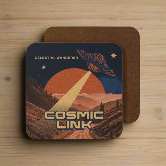 Cosmic Link Coaster – Hardboard Celestial Wanderer