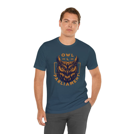 Owl Parliament Tee – Feathered Wisdom Jersey