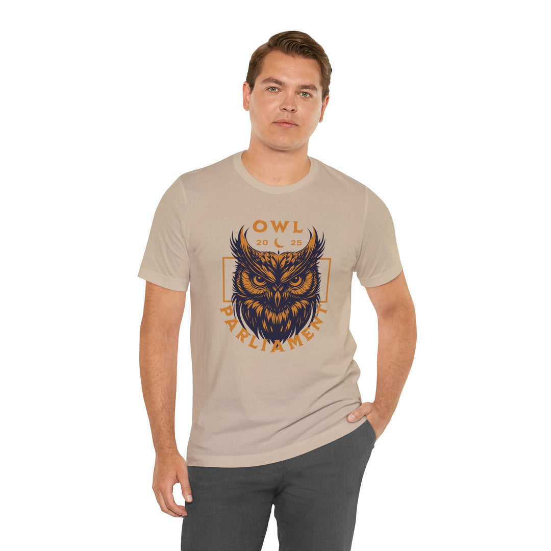 Owl Parliament Tee – Feathered Wisdom Jersey