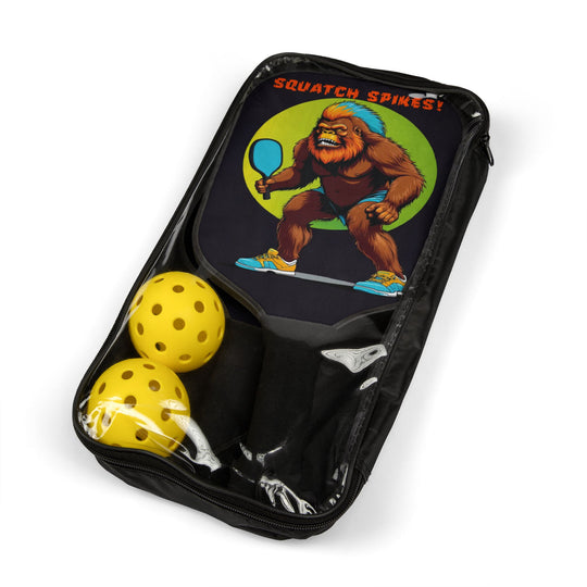 Squatch Spikes Pickleball Kit – ‘80s-Inspired Design (100% Wood Paddles)