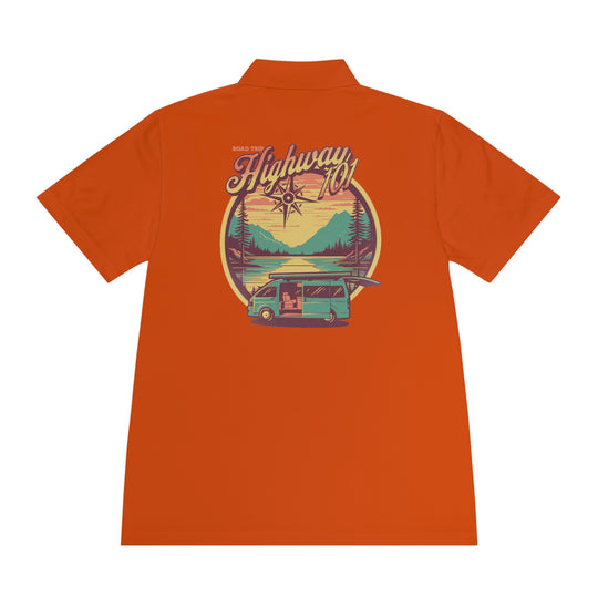 Retro Adventure Polo – Men’s Sport Shirt (Moisture-Wicking, 100% Polyester)