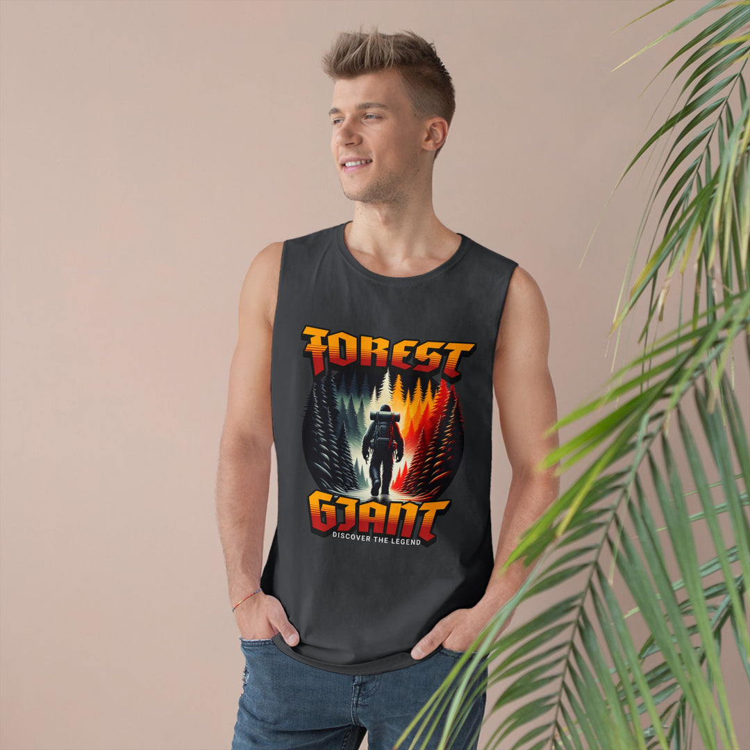 Forest Giant Retro Synthwave Tank – Bigfoot Adventure Tee (100% Cotton)