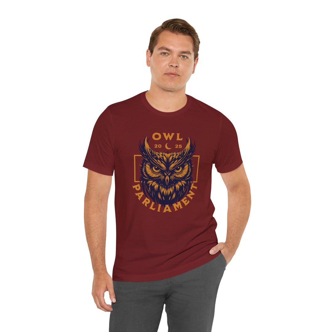 Owl Parliament Tee – Feathered Wisdom Jersey