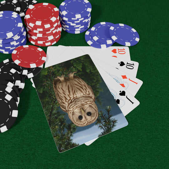 WHO’s Holding? Owl & Cedars Playing Cards – 52+2 Joker Deck (Mystic Peninsula Design)