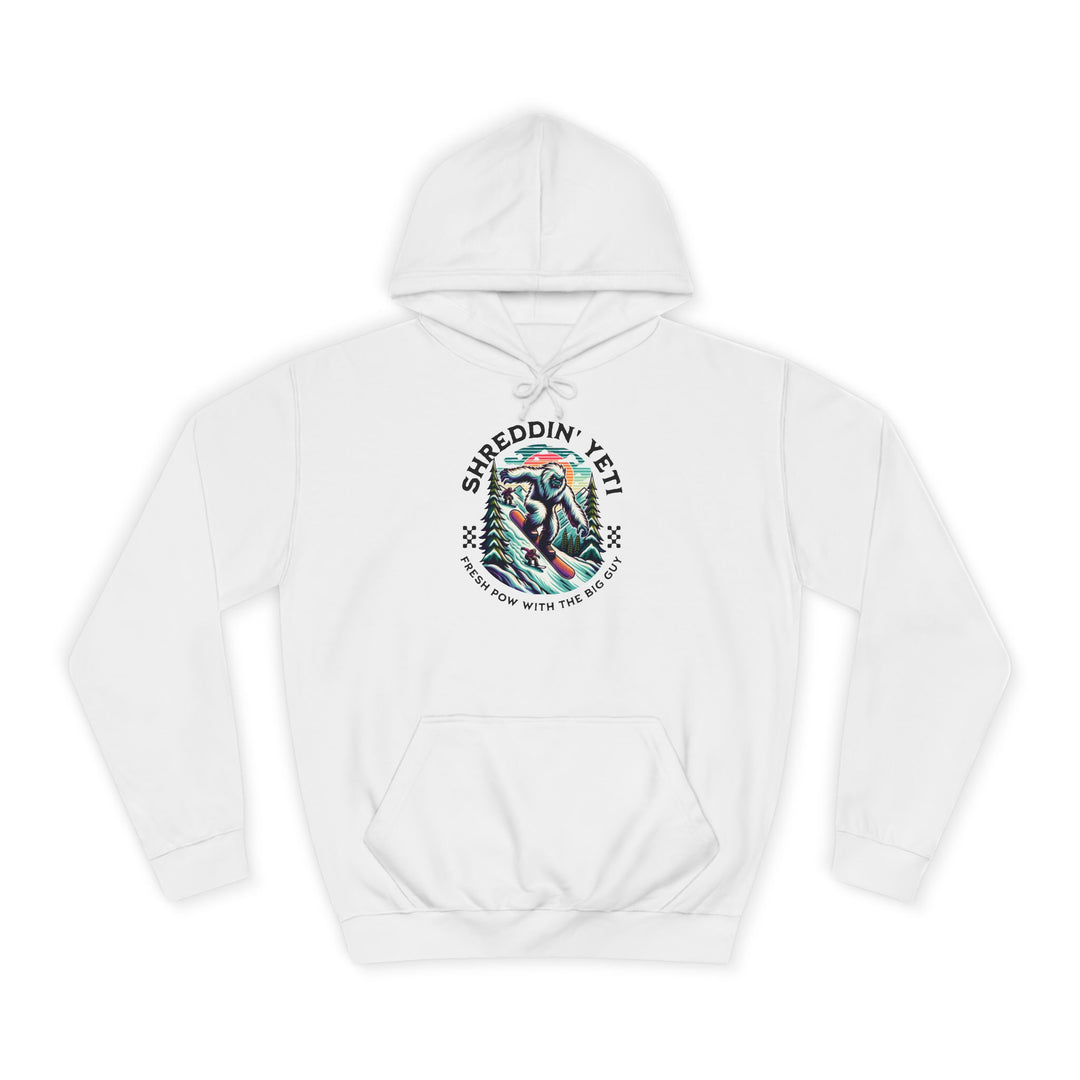 Shreddin' Yeti College Hoodie – Fresh Pow with the Big Guy