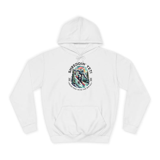 Shreddin' Yeti College Hoodie – Fresh Pow with the Big Guy
