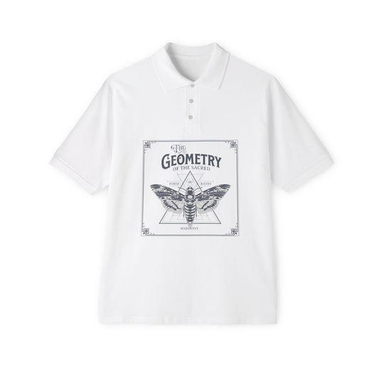 Sacred Geometry Piqué Polo – Premium Cotton Comfort