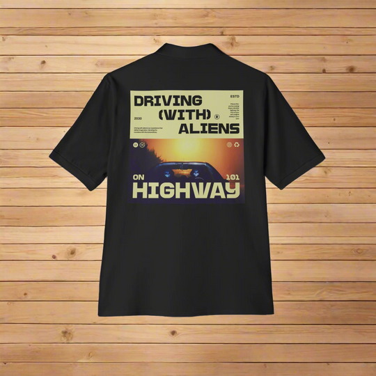 Highway 101 Alien Piqué Polo - Retro Album Cover Design
