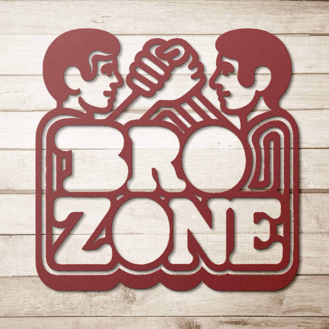 Bro_Zone_Metal_Sign_Red_Simple_Wood_BKGD_Mockup.png