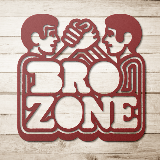 Bro_Zone_Metal_Sign_Red_Simple_Wood_BKGD_Mockup.png