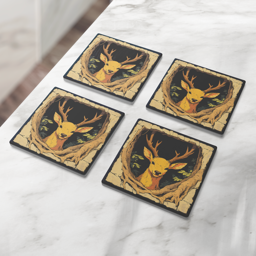 Smiling_Deer_Stone_Coasters__Set_of_4_SquareStoneCoaster_4pcLifestyle_Mockup.png