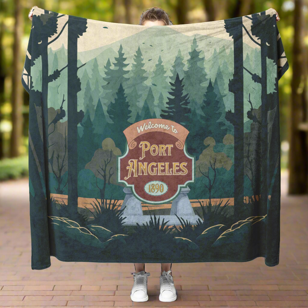 Welcome_to_Port_Angeles_Fleece_Blanket__H_Blanket_Model_Mockup.png