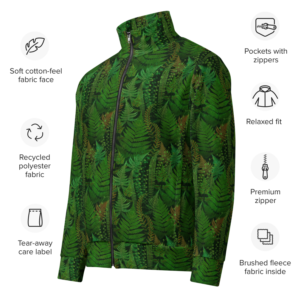 Fern Fleece Track Jacket – Olympic Forest Pattern