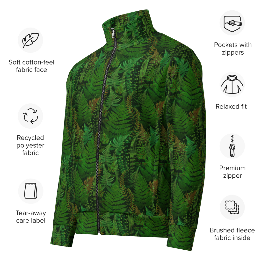 Fern Fleece Track Jacket – Olympic Forest Pattern