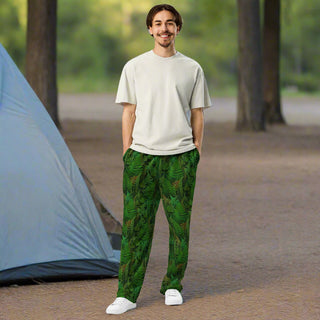 Fern Wide-Leg Joggers – Olympic Forest Pattern