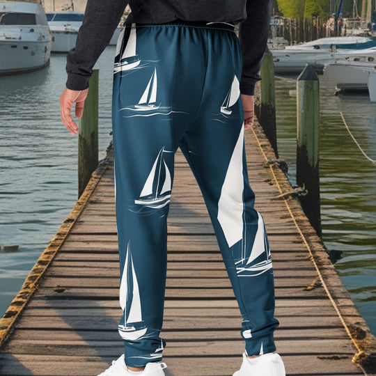 Wave Runners Joggers – Sailboat Design (Recycled Fabric)