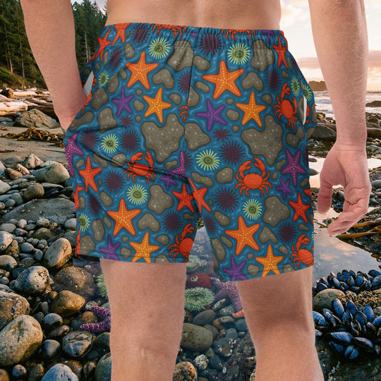 Tidepool Trek Swim Trunks – Recycled Beach-Ready Board Shorts (UPF 50+, Anti-Chafe Liner)