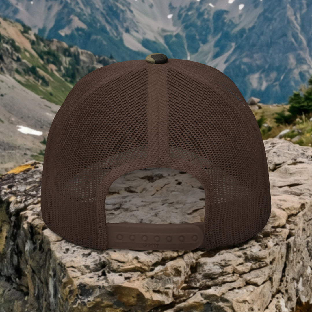 The Wolf Pass Camo Trucker Cap