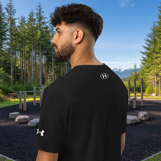 Aliens Explore Under ArmourⓇ Athletic T-Shirt – Futuristic Backpacking Design