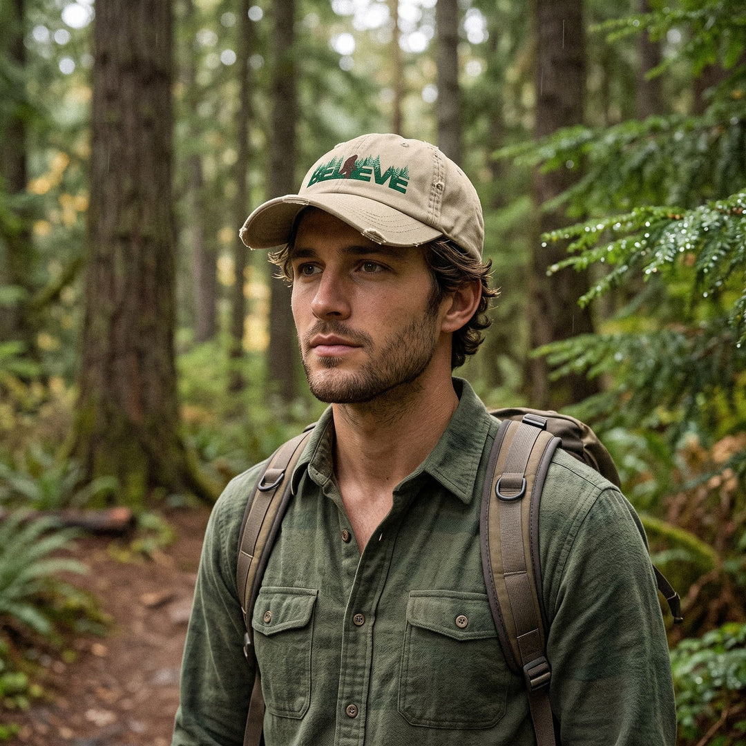 The Deep Timber Bigfoot "Believe" Distressed Cap