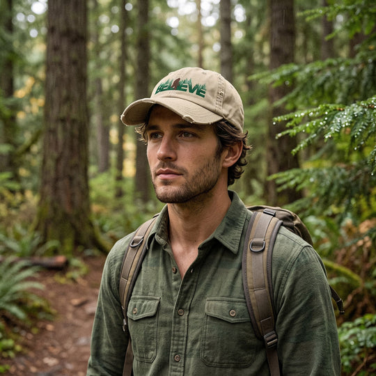 The Deep Timber Bigfoot "Believe" Distressed Cap