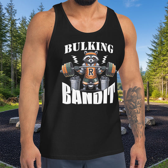 Bulking Bandit Tank – Trash Panda Gains Muscle Shirt