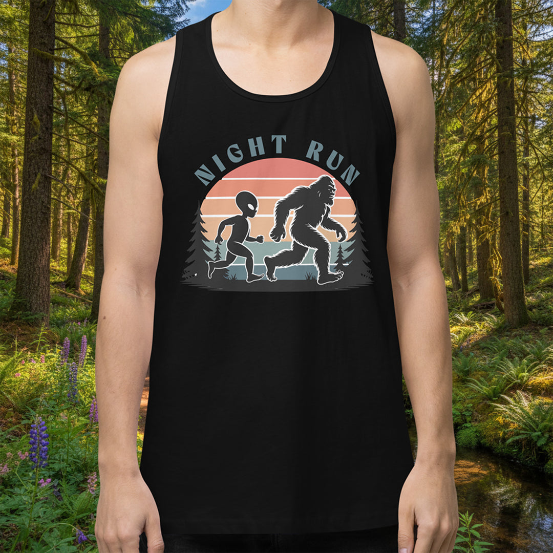 Night Run Tank – Sasquatch &amp; Alien Trail Premium Muscle Shirt