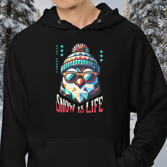 Snow is Life Hoodie – Stay Frosty Geometric Penguin