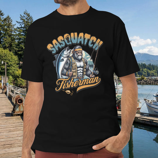 Fisherman Sasquatch Heavyweight Tee – Rugged Outdoor Wear (Premium Ring-Spun Cotton)