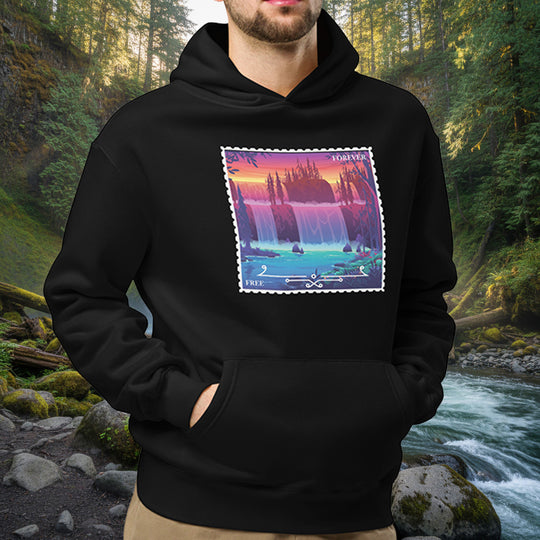 Free Forever Waterfall Hoodie – Oversized Peninsula Sunset Fleece Pullover