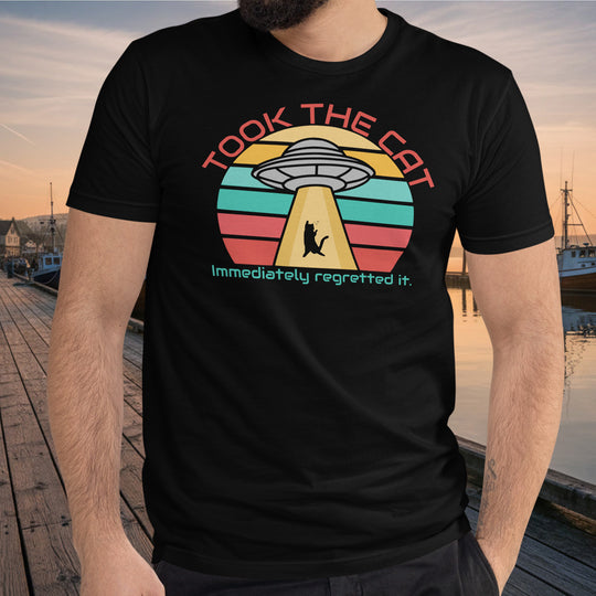 Took the Cat Organic Cotton Tee – UFO Abduction Regret Shirt