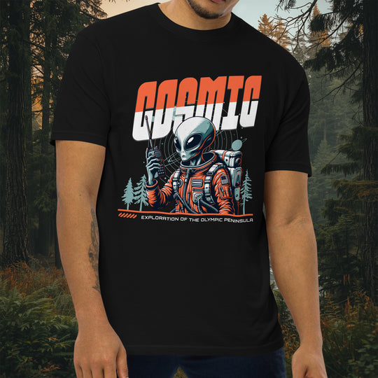 Cosmic Exploration Tee – Olympic Peninsula Alien Design