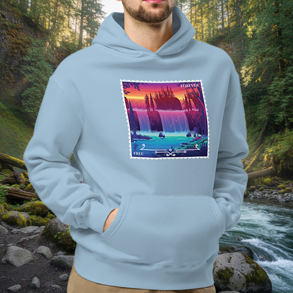 Free Forever Waterfall Hoodie – Oversized Peninsula Sunset Fleece Pullover