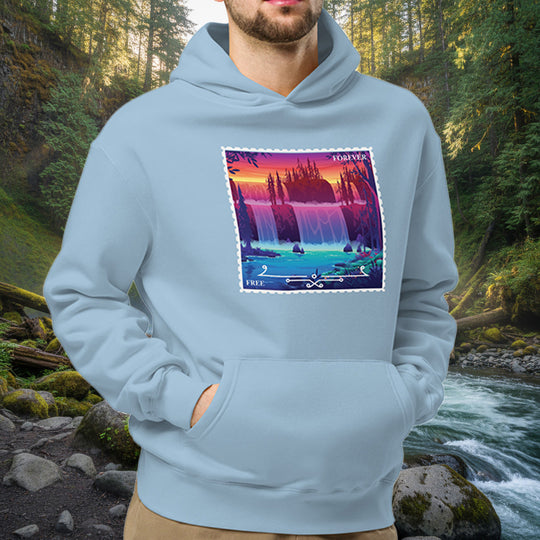 Free Forever Waterfall Hoodie – Oversized Peninsula Sunset Fleece Pullover