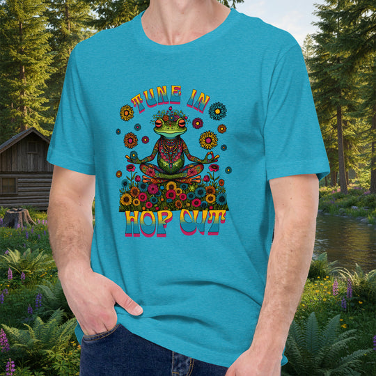 "Tune In, Hop Out" Tee – Psychedelic Frog Lotus