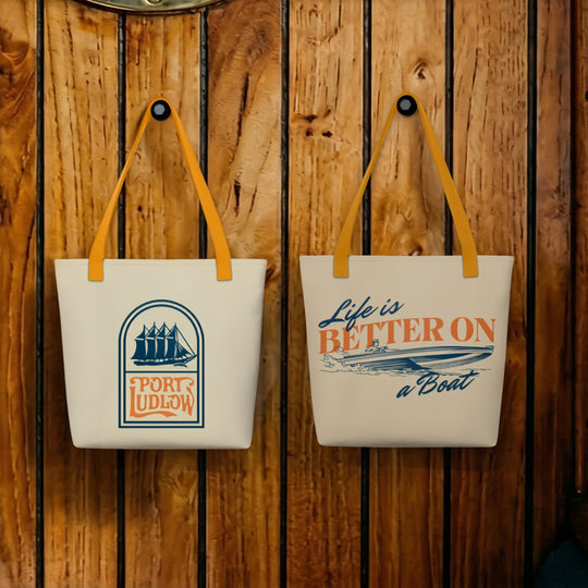 Life is Better on a Boat Tote Bag – Port Ludlow Adventure Carrier