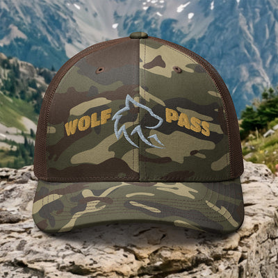 The Wolf Pass Camo Trucker Cap
