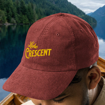 Lake Crescent Vintage Corduroy Cap – Embroidered Design