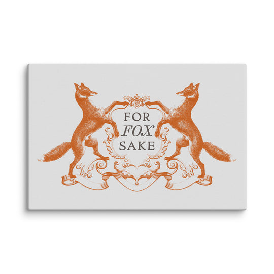 For Fox Sake Heraldic Vintage Canvas Print (8" x 12")