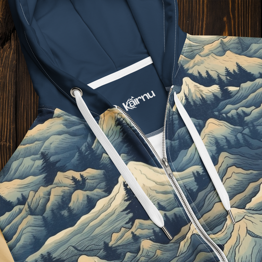 Vintage Olympic Mountains Recycled Zip Hoodie