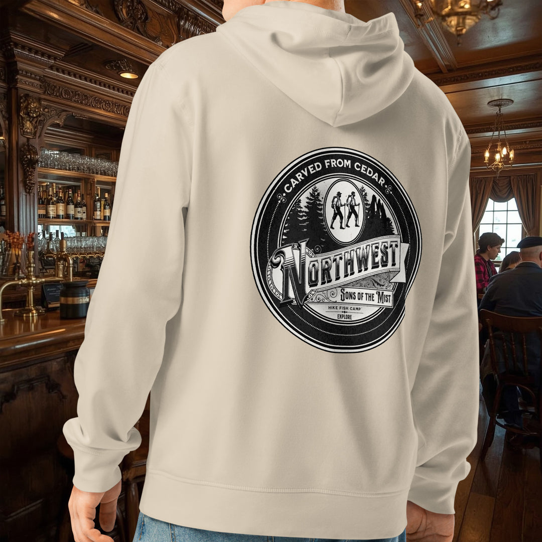 Carved from Cedar Hoodie – Hike Fish Camp Explore