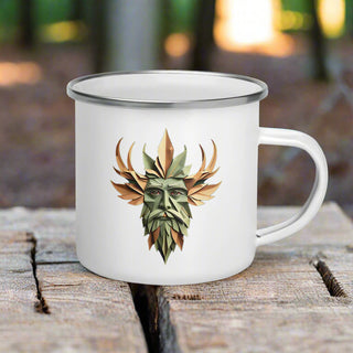 Green Man Camping Mug – Enamel Trail Chalice (BPA-Free, Lead-Free)