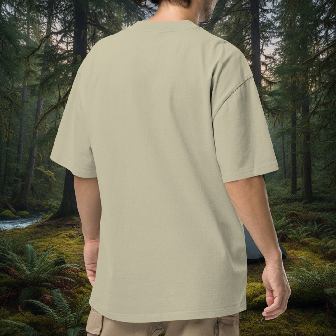 Glamping Raccoon Hammock Tee – Oversized Faded Cotton Graphic Shirt