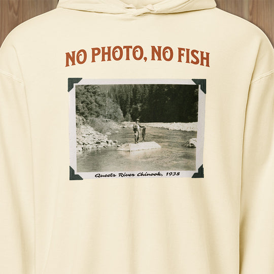 The Queets River "No Photo, No Fish" Lightweight Hoodie